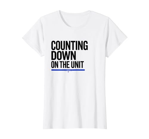 Mademark Women's Counting Down On The Unit Funny Nurse Crew New Years Eve T-Shirt - size chart