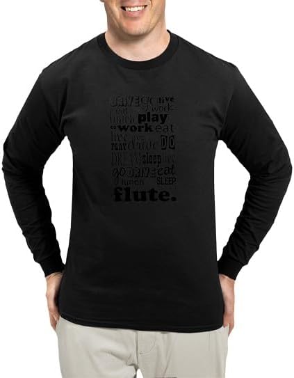 CafePress Flute Life Long Sleeve T Shirt Unisex Cotton Long Sleeve T-Shirt - Black