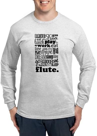CafePress Flute Life Long Sleeve T Shirt Unisex Cotton Long Sleeve T-Shirt - Ash Gray