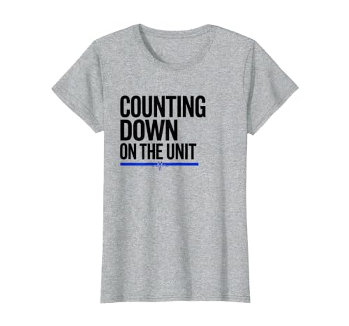 Mademark Women's Counting Down On The Unit Funny Nurse Crew New Years Eve T-Shirt - size chart