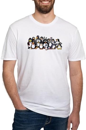 CafePress Penguins Men's Classic T Shirt Men's Semi-Fitted Classic Cotton T-Shirt - White