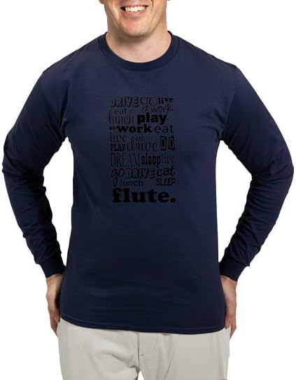 CafePress Flute Life Long Sleeve T Shirt Unisex Cotton Long Sleeve T-Shirt - Navy