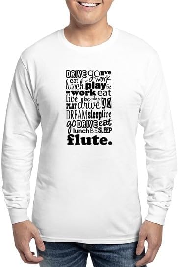 CafePress Flute Life Long Sleeve T Shirt Unisex Cotton Long Sleeve T-Shirt - White