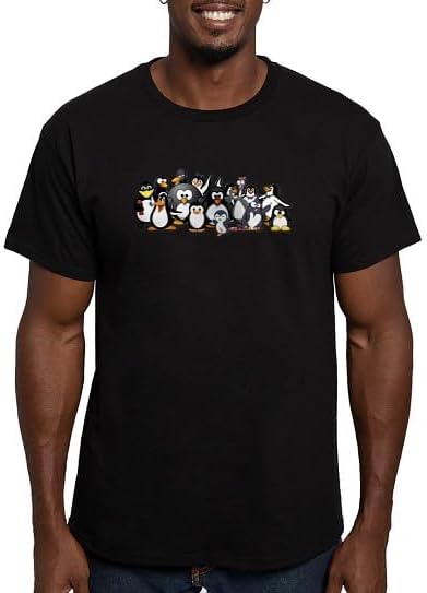 CafePress Penguins Men's Classic T Shirt Men's Semi-Fitted Classic Cotton T-Shirt - Black