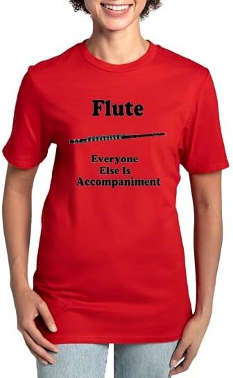 CafePress Flute Funny Music Women's Classic T Shirt Women's Relaxed Fit Classic Cotton T-Shirt - Red