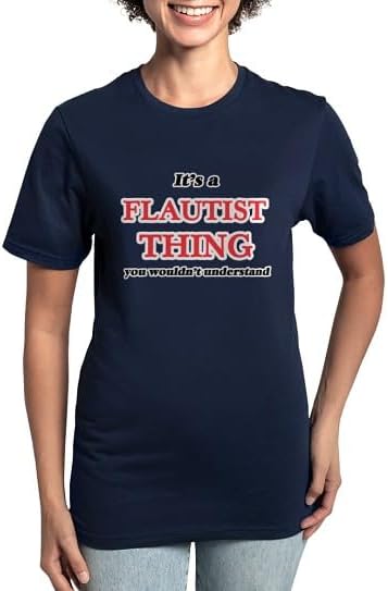 CafePress It's and Flautist Thin Women's Classic T Shirt Women's Relaxed Fit Classic Cotton T-Shirt - Navy