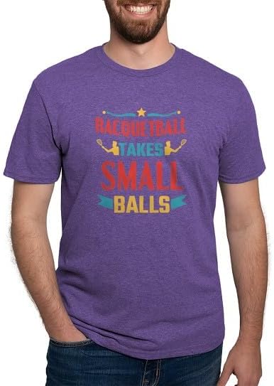 CafePress Racquetball Takes Small Balls Racquetball T Shirt Men's Deluxe Tri-Blend T-Shirt - Heather Purple