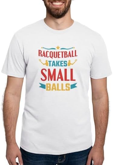 CafePress Racquetball Takes Small Balls Racquetball T Shirt Men's Deluxe Tri-Blend T-Shirt - White