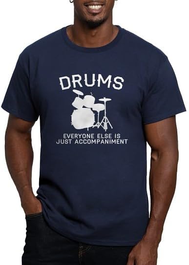 CafePress Drums Men's Fitted T Shirt (Dark) Men's Semi-Fitted Classic Cotton T-Shirt - Navy