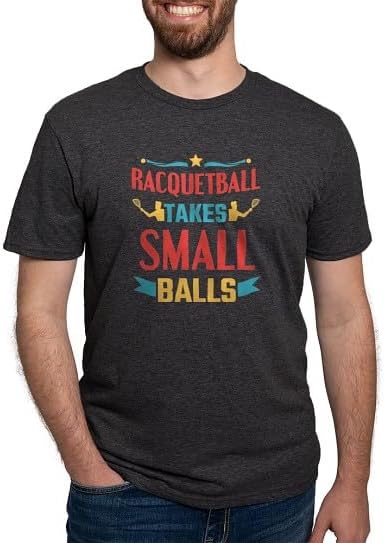 CafePress Racquetball Takes Small Balls Racquetball T Shirt Men's Deluxe Tri-Blend T-Shirt - Black