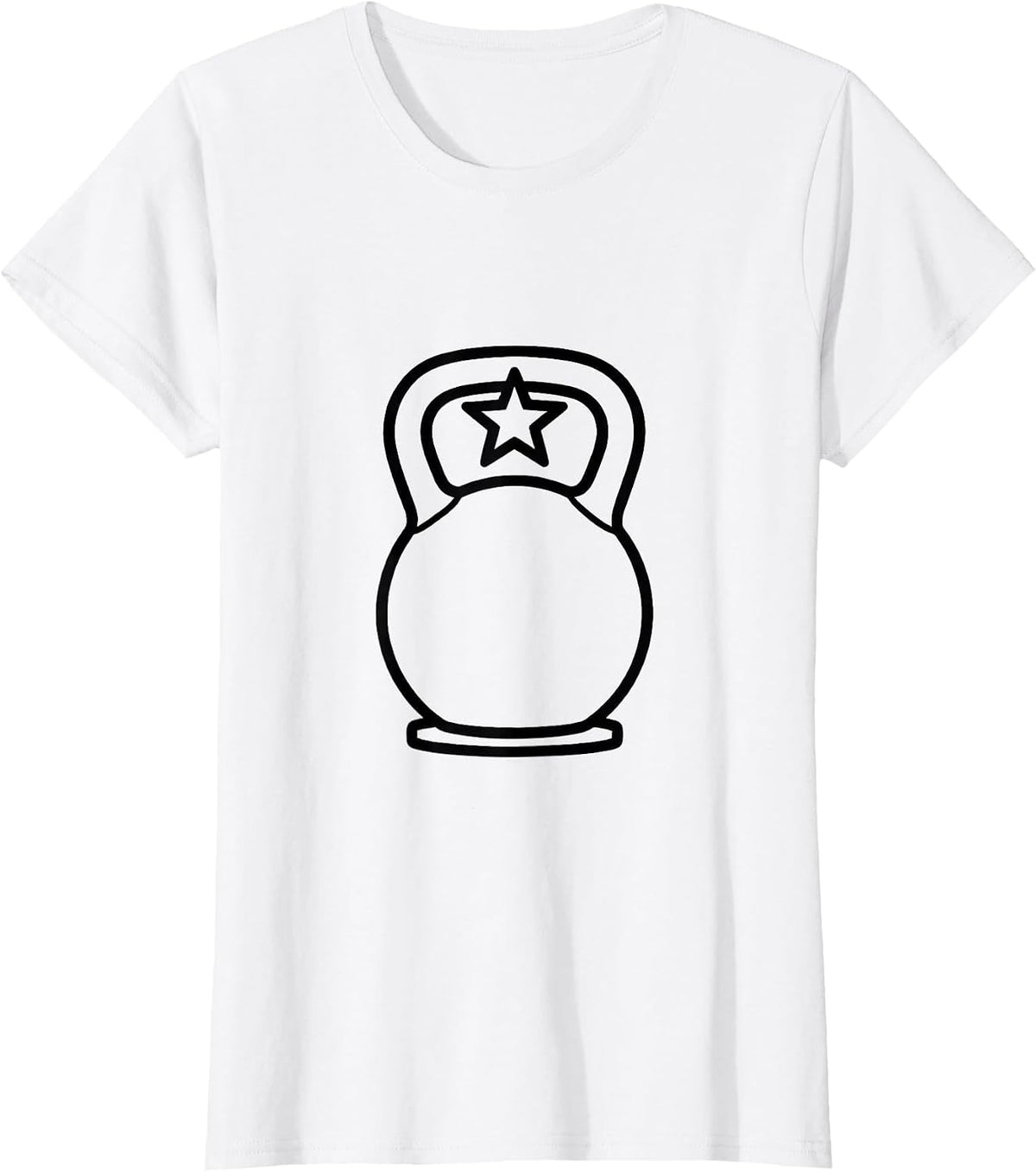 Women's Kettlebell Star Gym Christmas Fitness Humor T-Shirt - White
