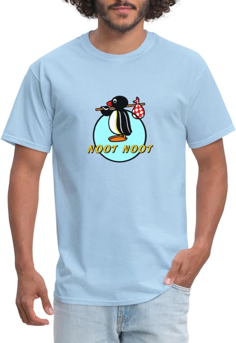 Classic Pingu Noot Noot Retro Penguin Men's T-Shirt - Powder Blue