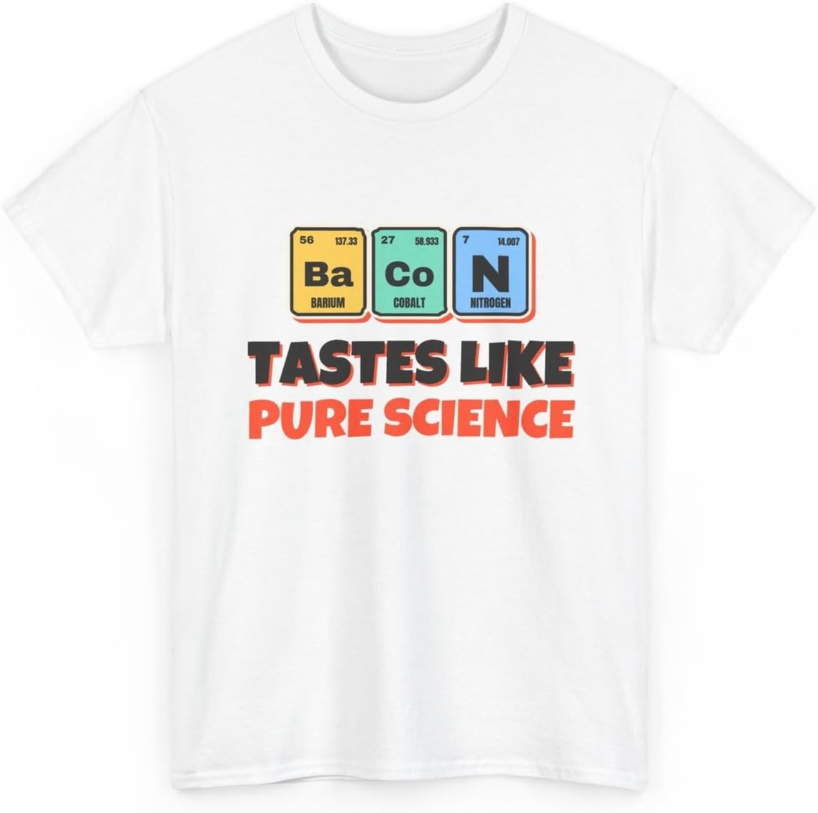 Bacon Periodic Table Shirt, Funny Chemistry T-Shirt for Women and Men, Gift for Science Teachers, Chemists and Breakfast