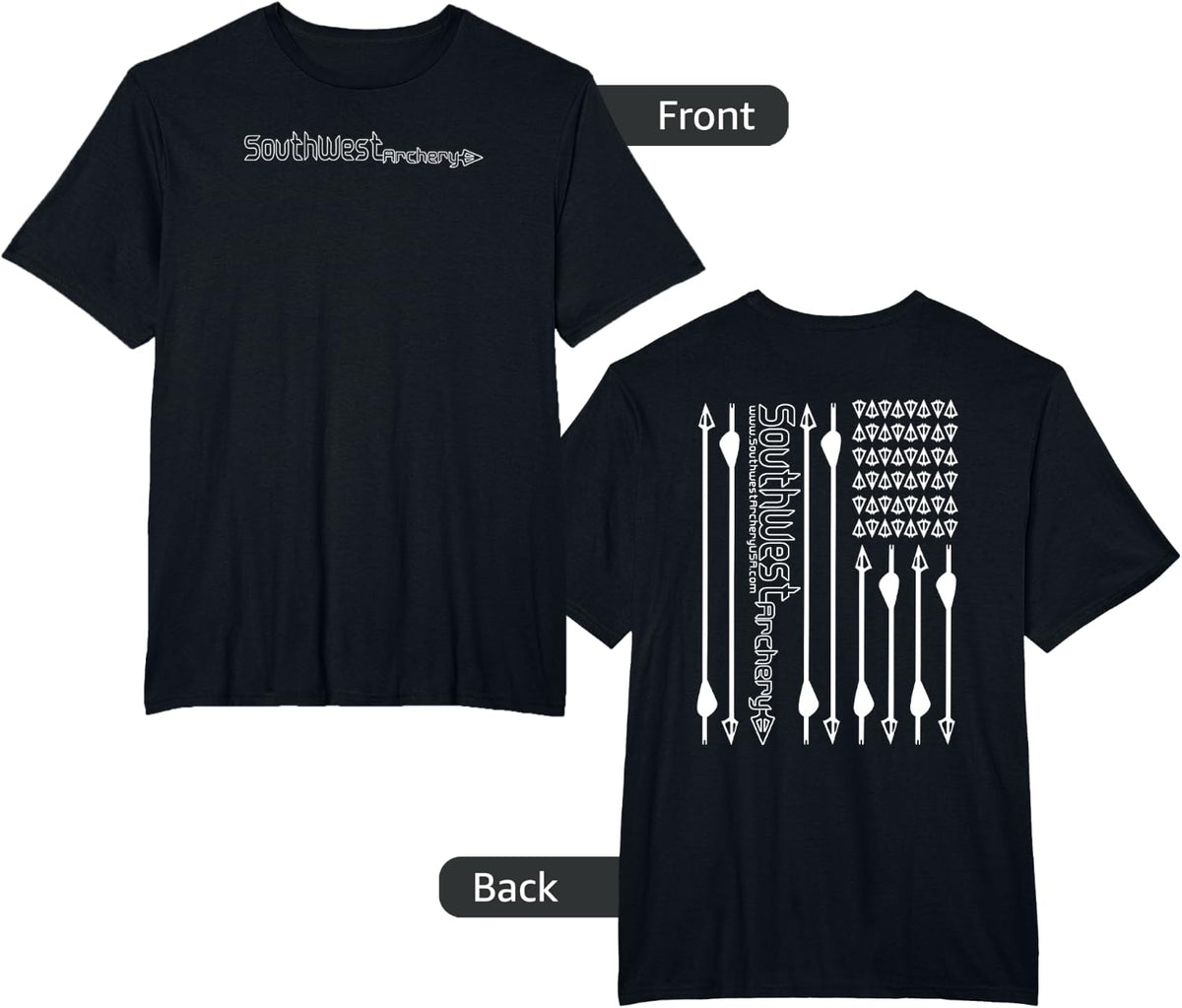 Southwest Archery: White Flag T-Shirt - Black