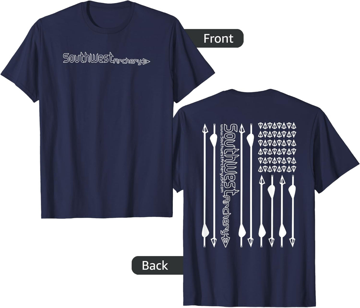 Southwest Archery: White Flag T-Shirt - Navy Blue