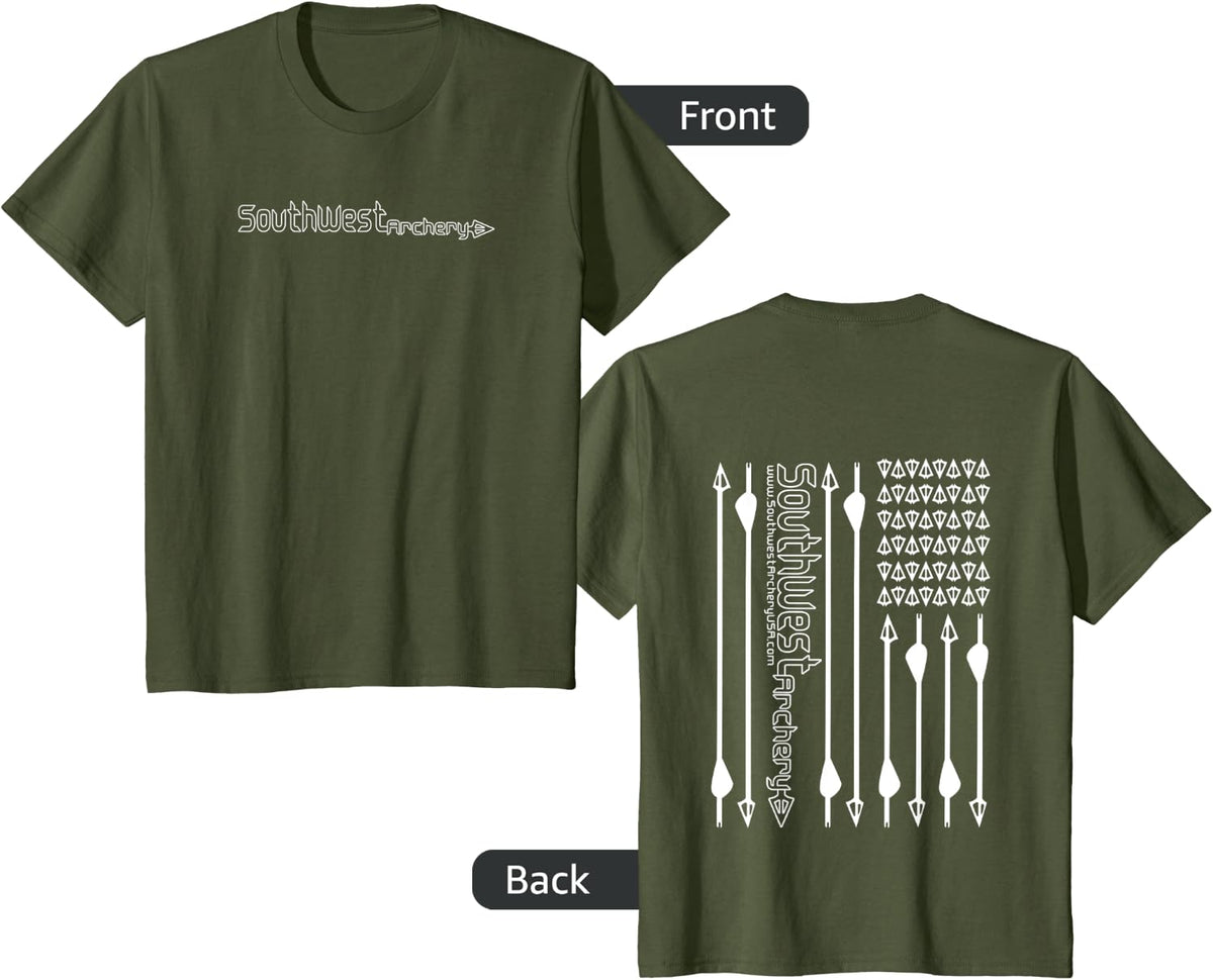 Southwest Archery: White Flag T-Shirt - Olive Green