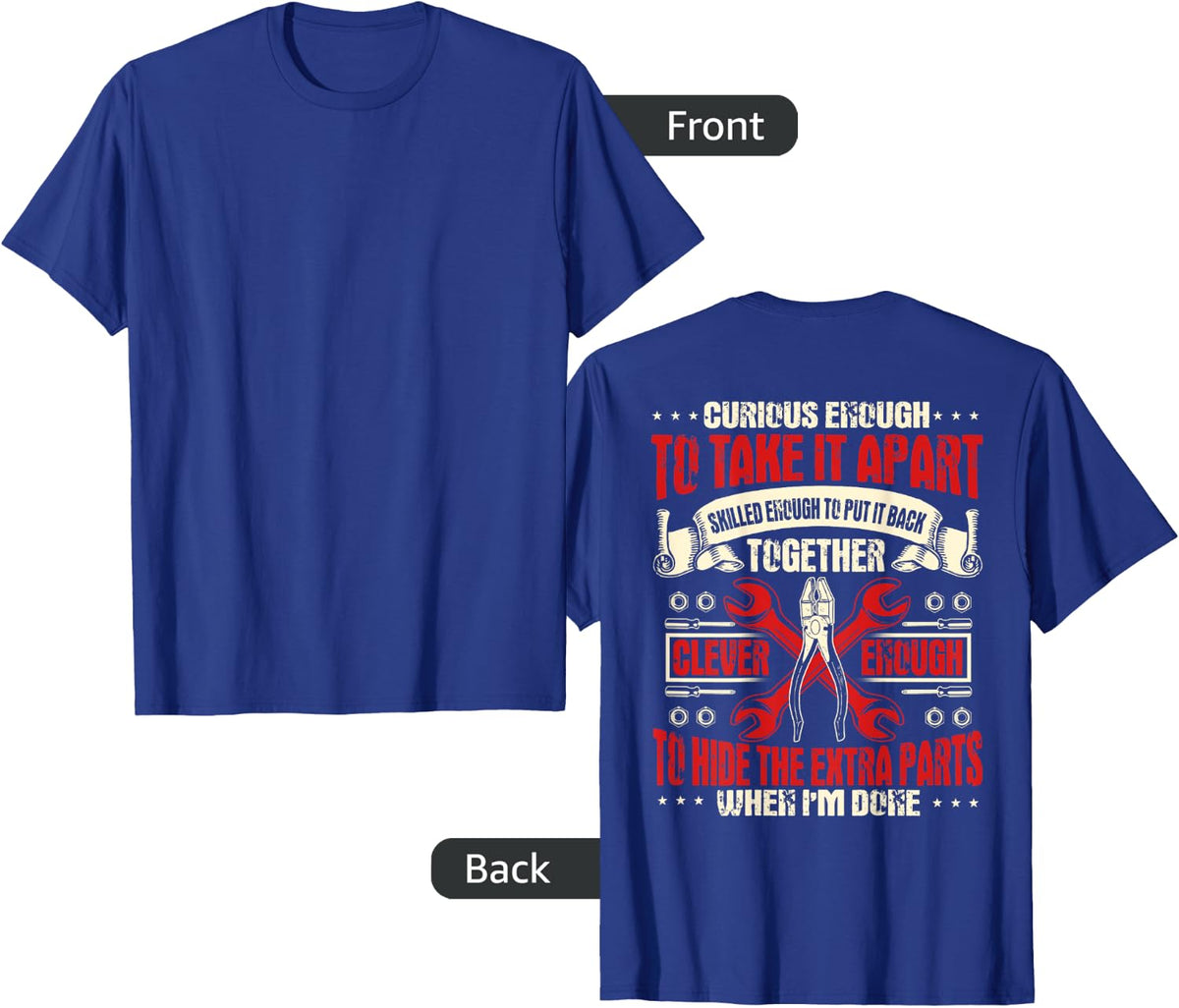Mechanic Gifts Funny Car Repair Design On Back T-Shirt - Royal Blue