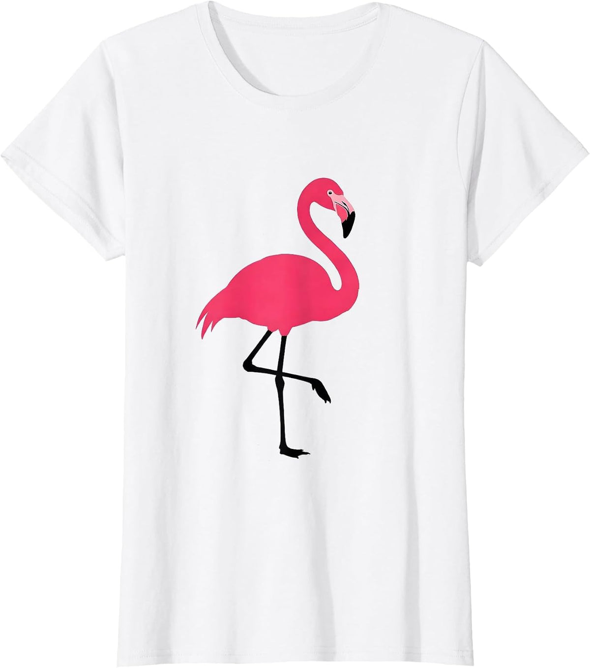 Minimal Flamingo Novelty Bird Lover Gift T-Shirt - White
