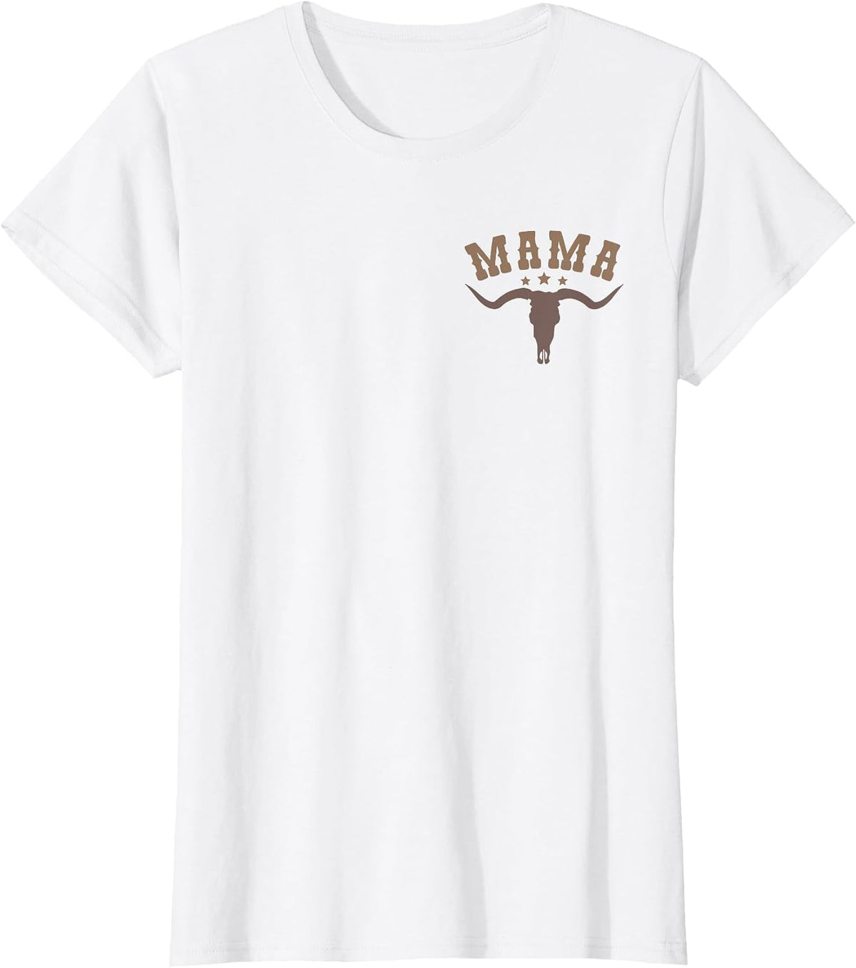 Mama Skull Highland Cow Boy Western Rodeo Family Matching T-Shirt, Women, White, Medium - As Pictured