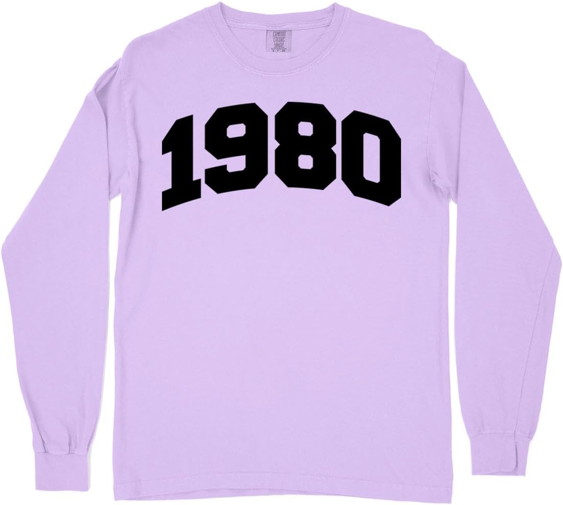1980 Collegiate Comfort Colors Long Sleeve Tee Unisex - Orchid