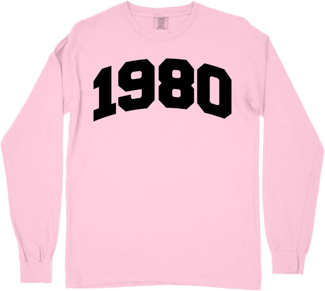 1980 Collegiate Comfort Colors Long Sleeve Tee Unisex - Blossom