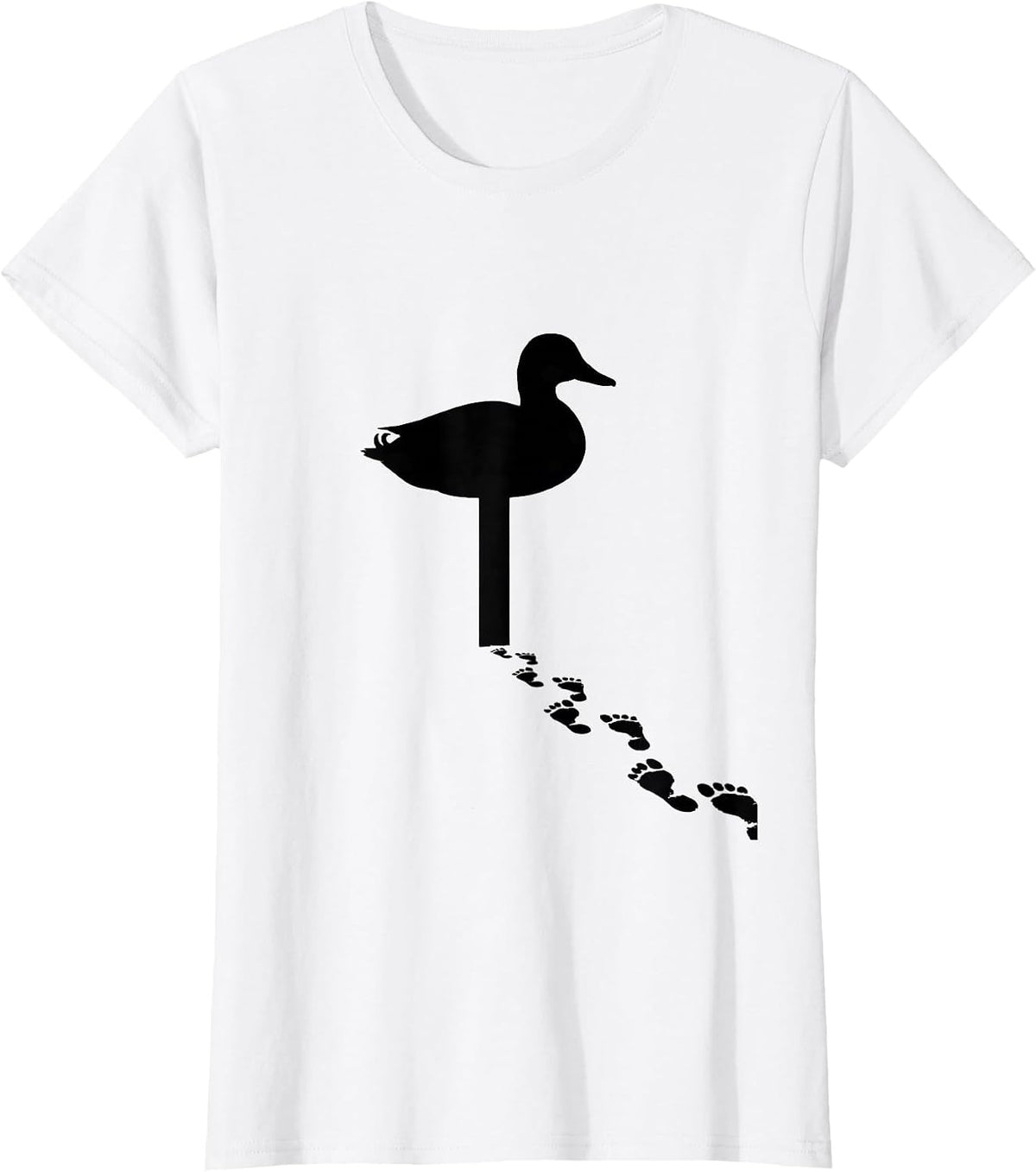 Women's Duck Decoy Silhouette Outdoor Hunting Humor Gift T-Shirt - White