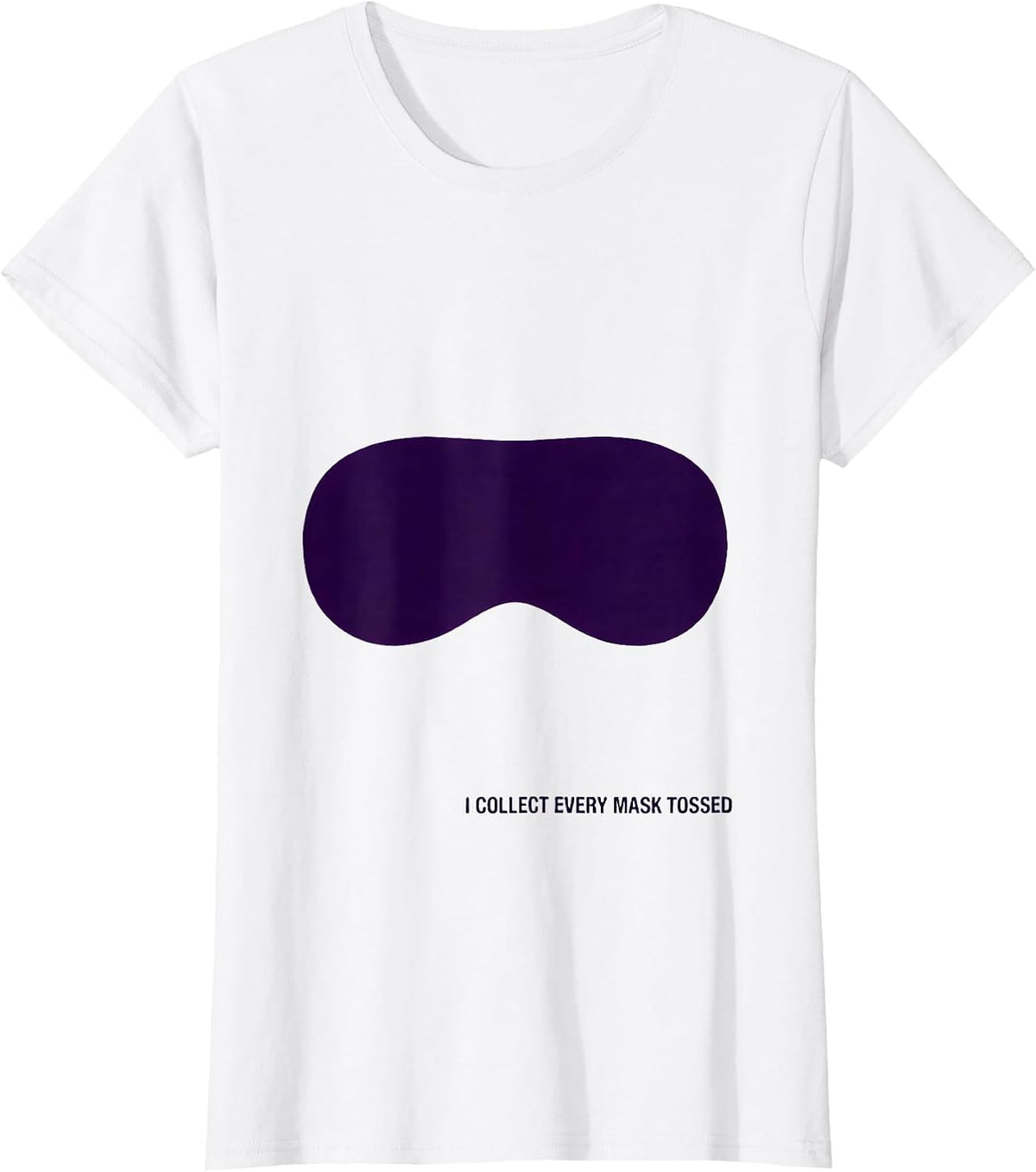 Women's I Collect Every Mask Tossed Minimalist Mardi Gras Party T-Shirt - White