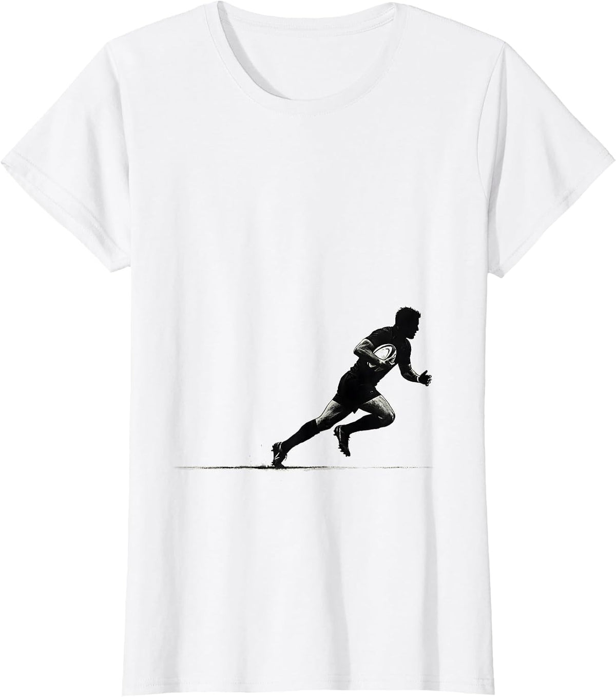 Rugby Winger Sprinting Down the Touchline T-Shirt - White