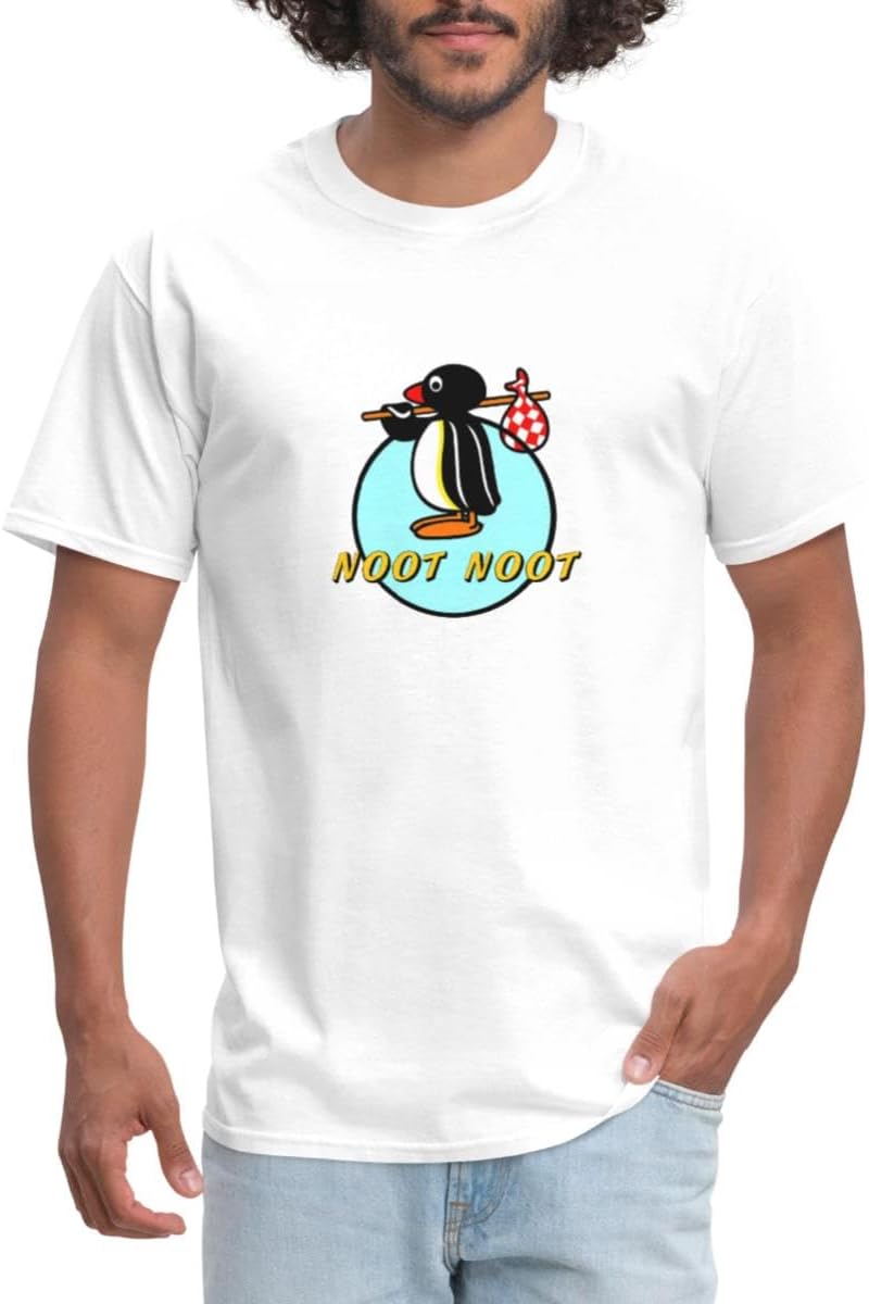 Classic Pingu Noot Noot Retro Penguin Men's T-Shirt - White
