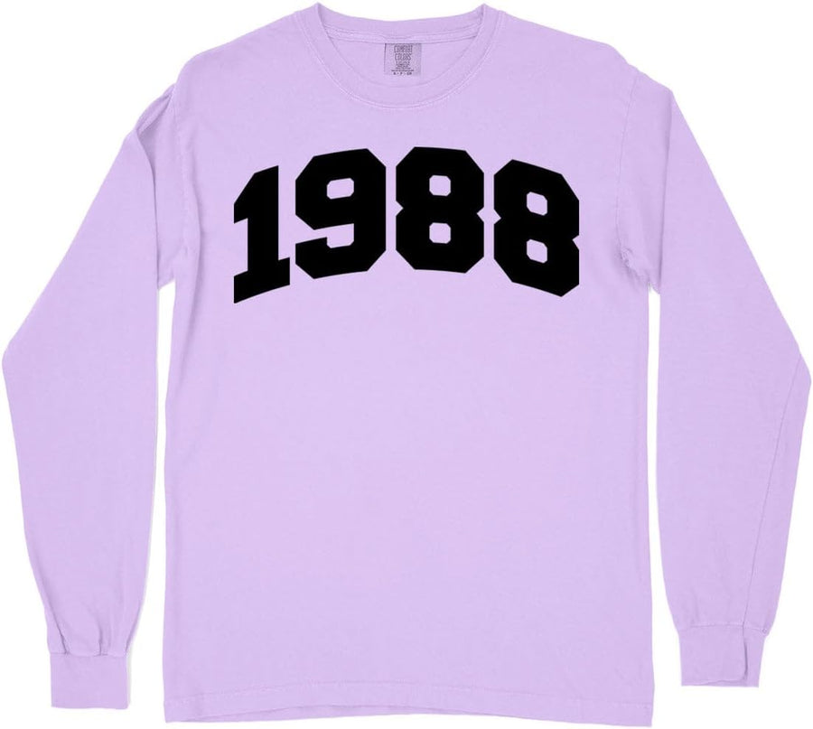 1988 Collegiate Comfort Colors Long Sleeve Tee Unisex - Orchid