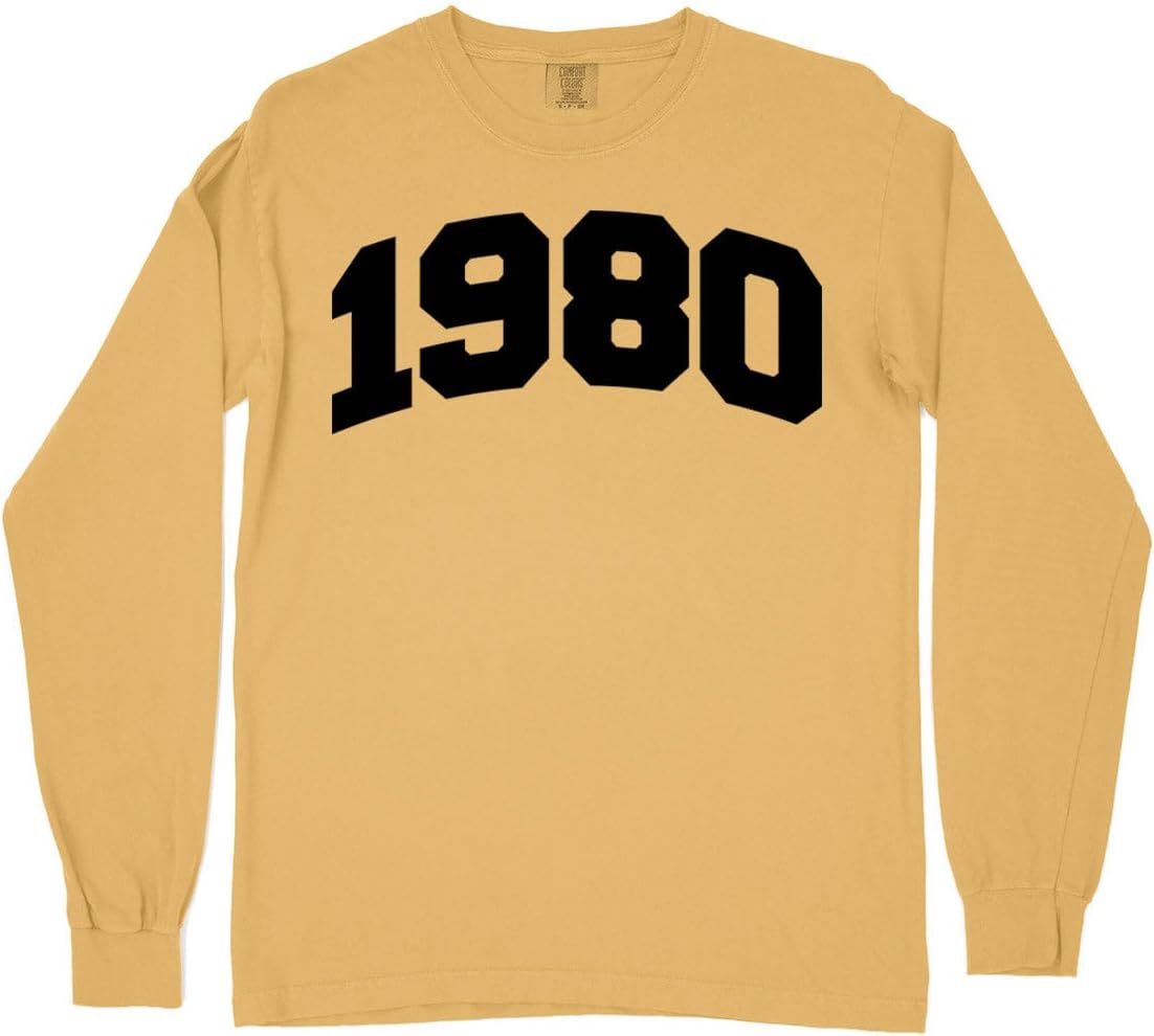 1980 Collegiate Comfort Colors Long Sleeve Tee Unisex - Mustard