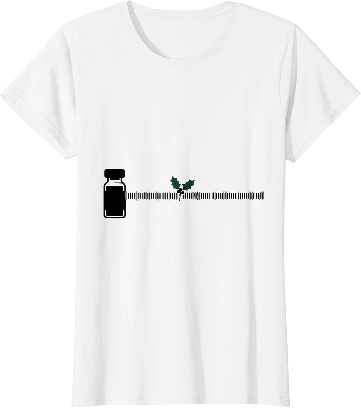 Women's Prescription Vial Tally Tick Funny Pharmacy Tech Christmas T-Shirt - White