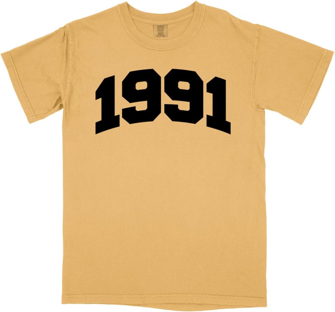 1991 Collegiate Comfort Colors Short Sleeve Tee Unisex - Mustard