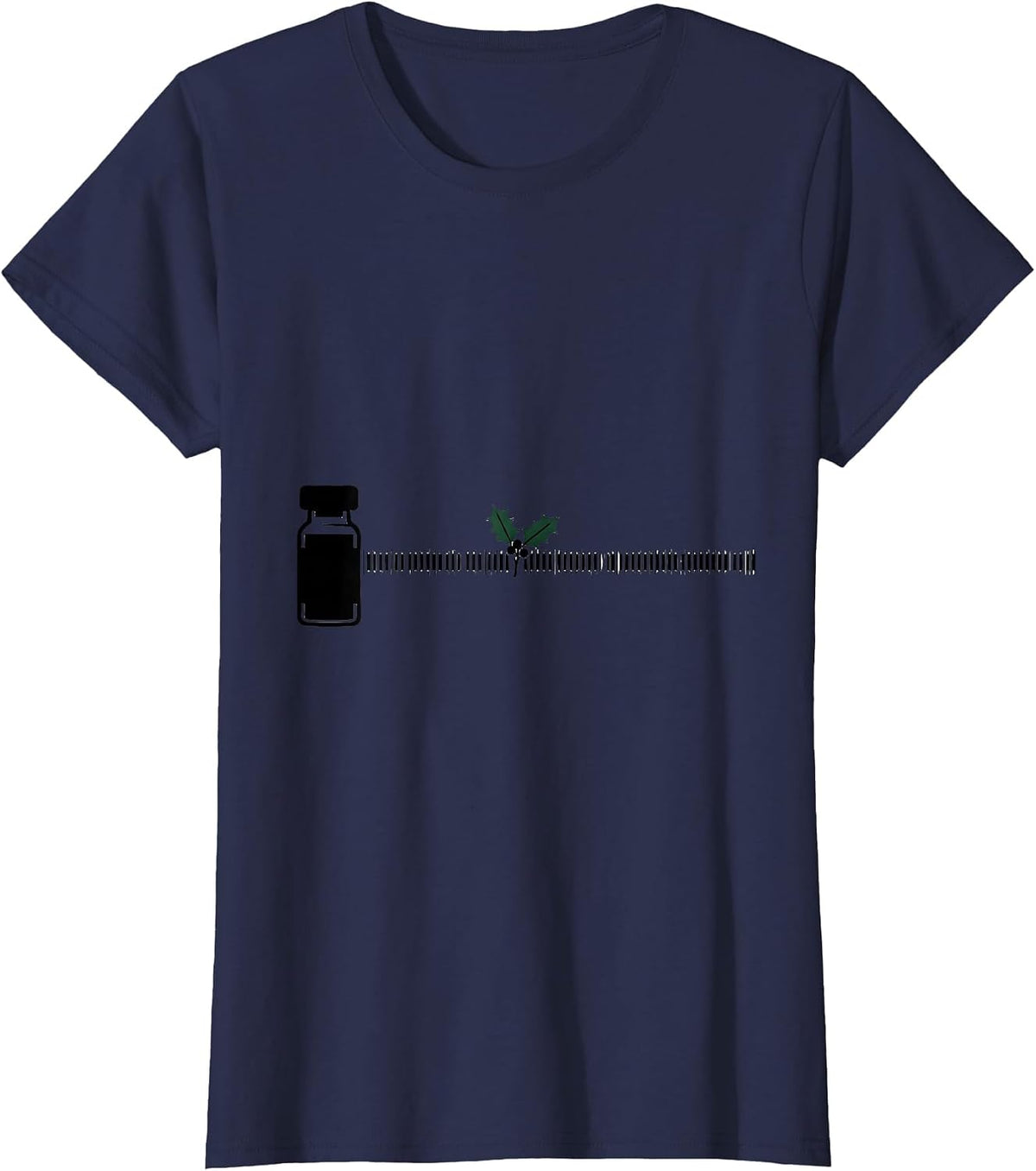 Women's Prescription Vial Tally Tick Funny Pharmacy Tech Christmas T-Shirt - Navy Blue