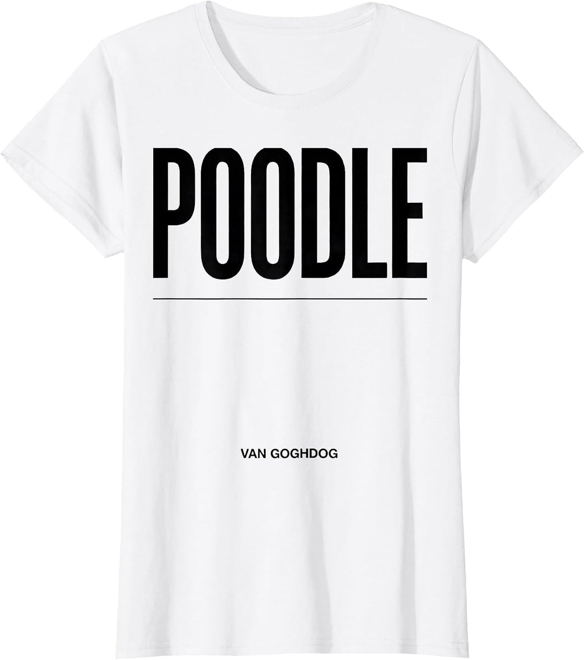 Poodle Van Goghdog Minimalist Dog Breed Portrait T-Shirt - White