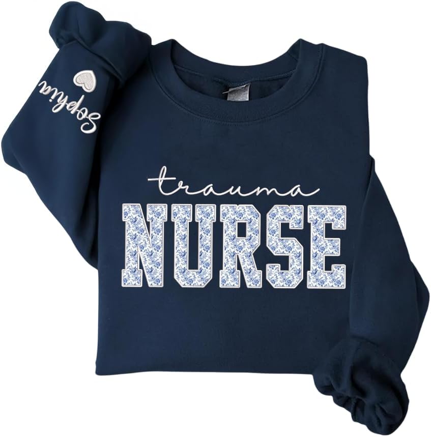 Personalized Nurse Sweatshirt, Custom Registered Nurse Shirt, RN Shirt, Nursing Gift, Gifts for Healthcare Worker - Trauma