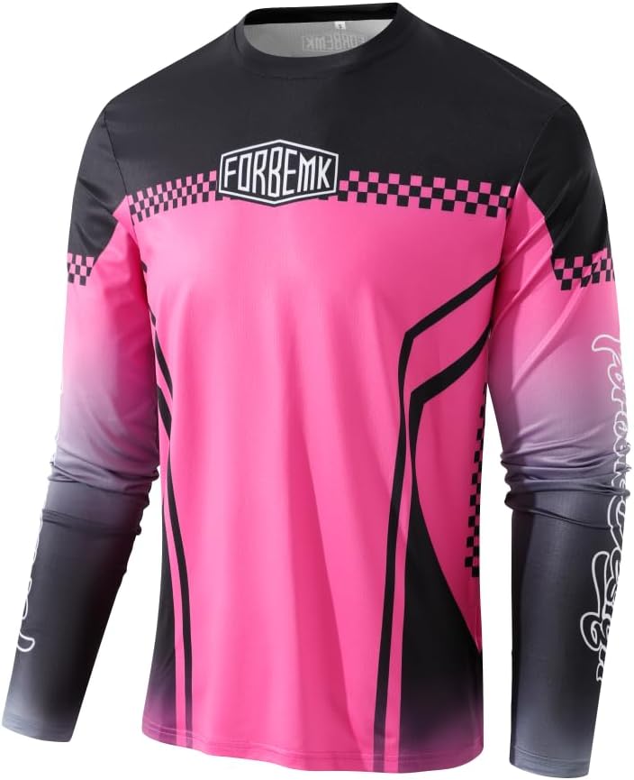 FORBEMK Men's Bike Shirts Long Sleeve Quick Dry&Moisture-Wicking Running Hiking Cycling Jerseys Long Sleeve Bicycle Shirt -