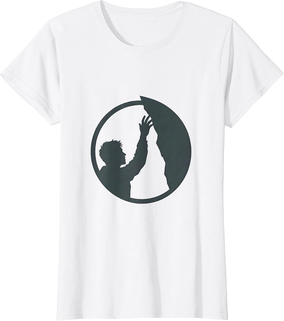 Rock Climber Reaching the Peak Graphic Tee T-Shirt - White