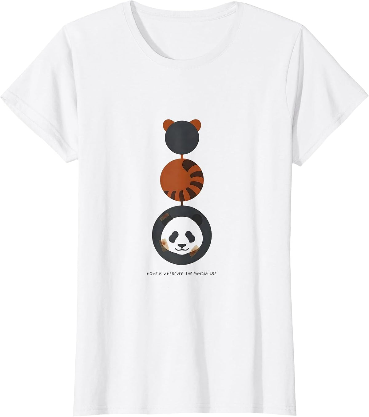 Women's Home Is Wherever The Pandas Are Funny Panda Lover Gift T-Shirt - White