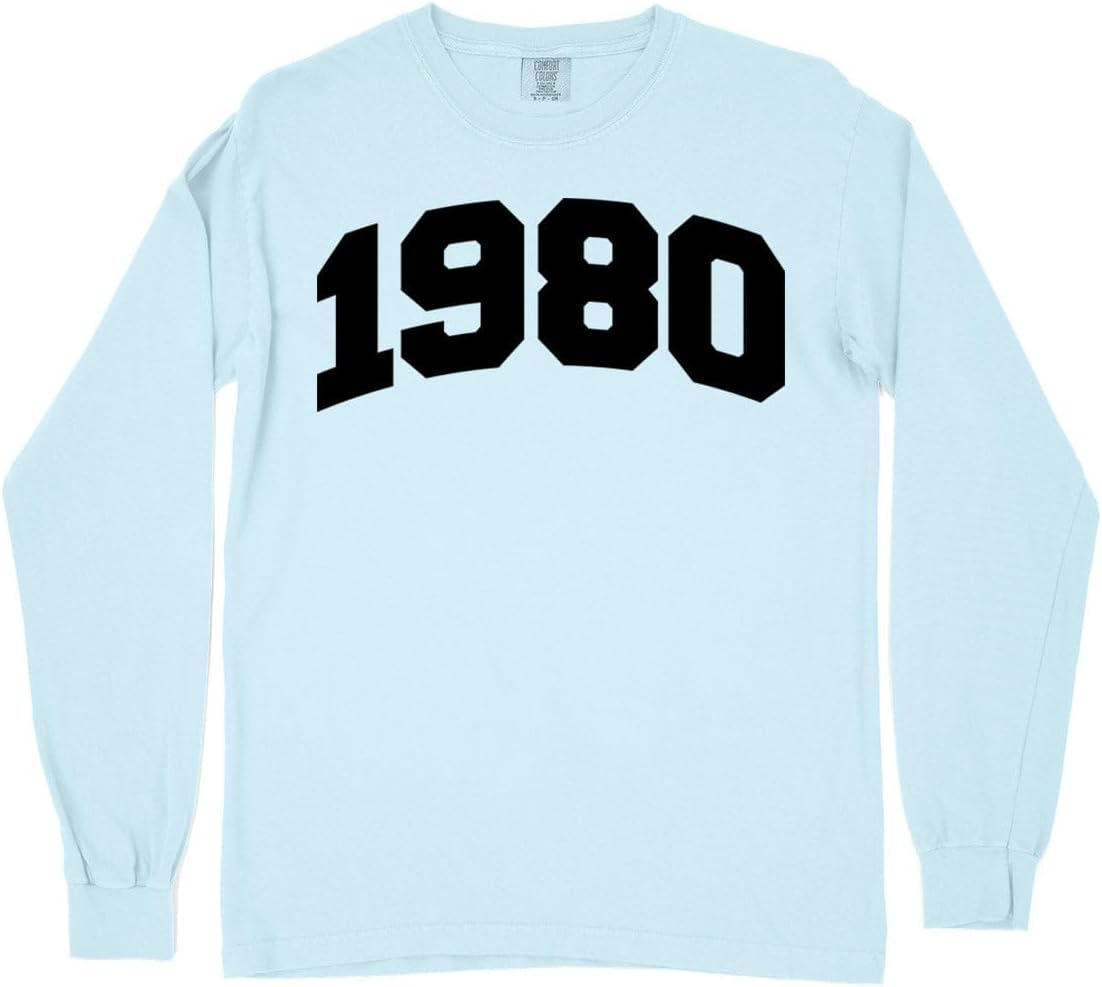 1980 Collegiate Comfort Colors Long Sleeve Tee Unisex - Chambray