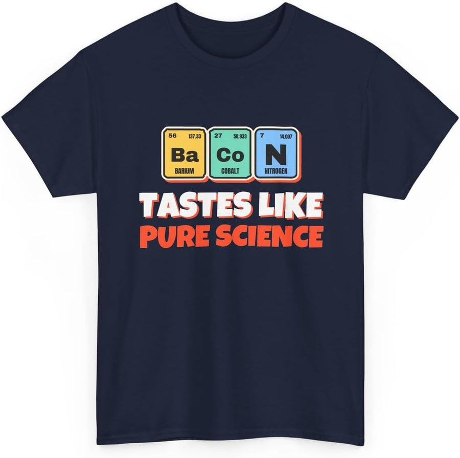 Bacon Periodic Table Shirt, Funny Chemistry T-Shirt for Women and Men, Gift for Science Teachers, Chemists and Breakfast