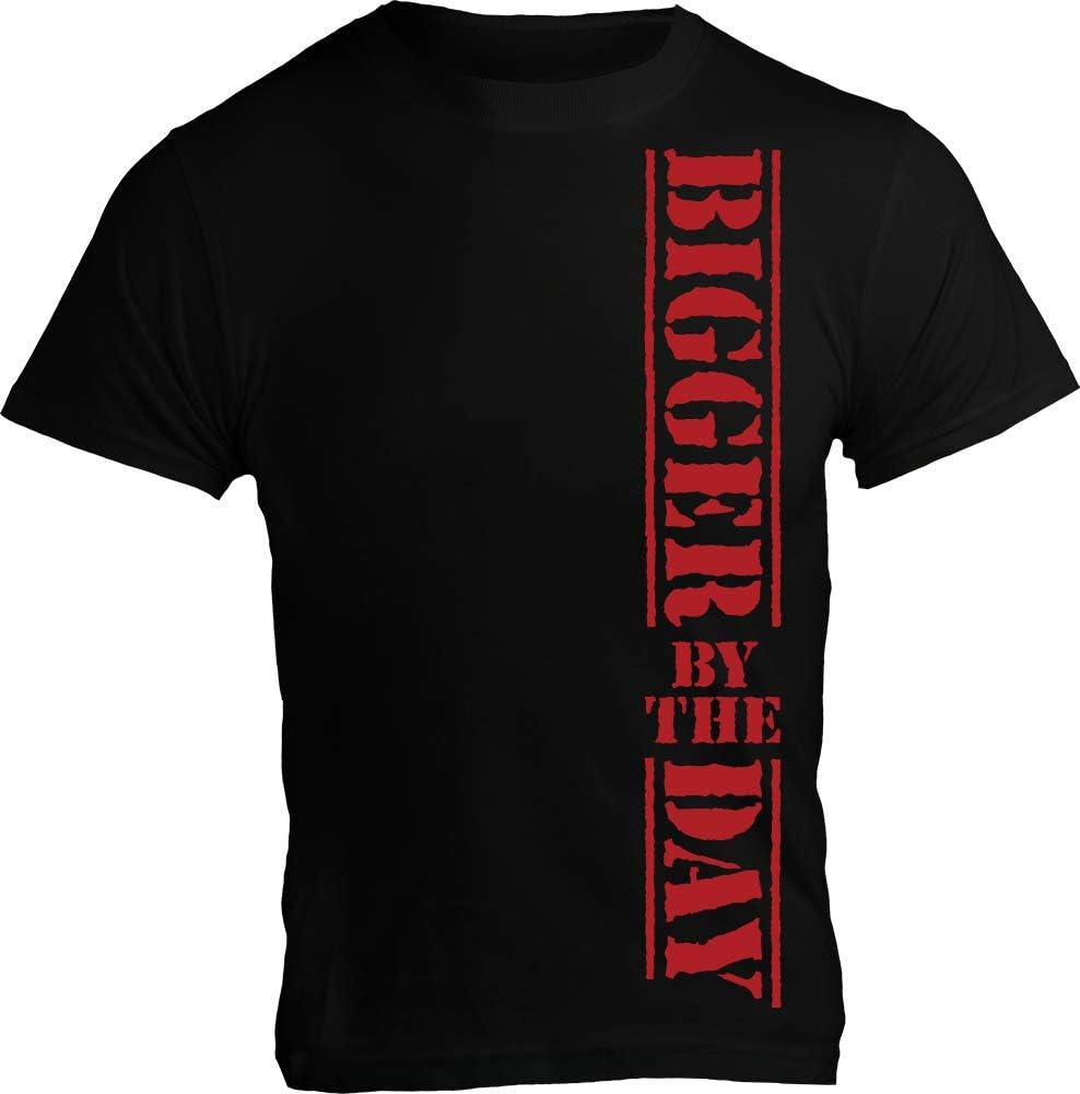 5% Nutrition Rich Piana Weightlifting Workout T-Shirt Gym Tee Muscle Shirt Cotton - Black Bigger By the Day