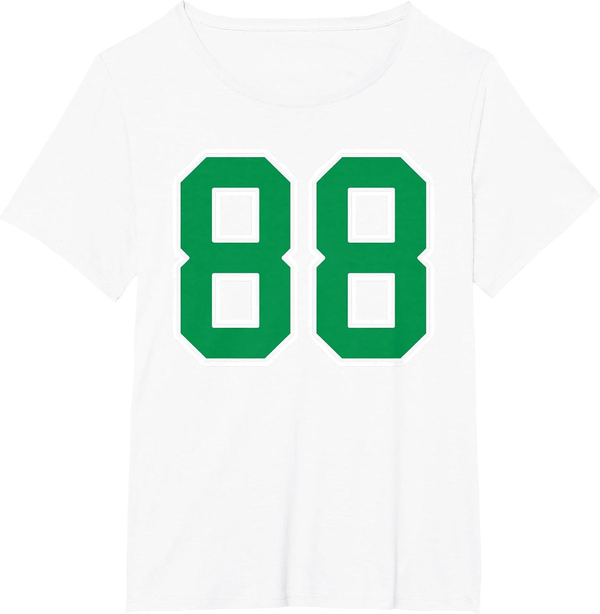 Kelly Green White Number 88 Jersey Player Uniform #88 T-Shirt - White