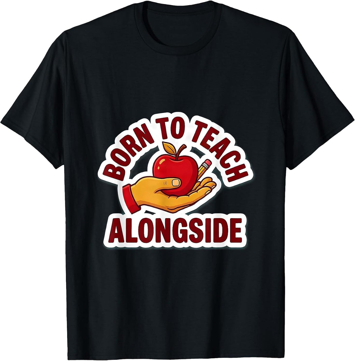 Men's Born to Teach Paraprofessional Appreciation Design T-Shirt - Black