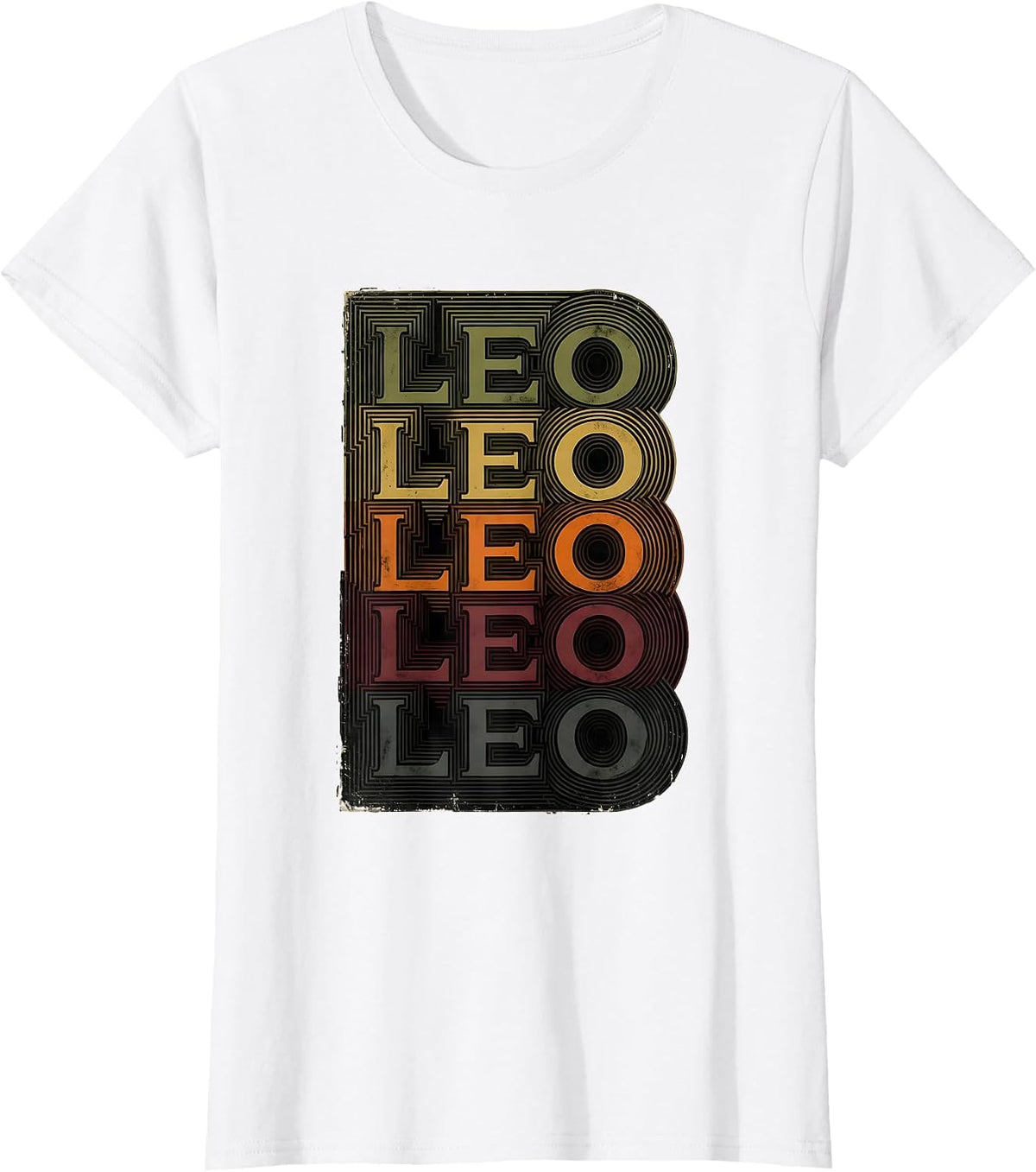 LEO Vintage Grunge Music Fan Typography T-Shirt - White