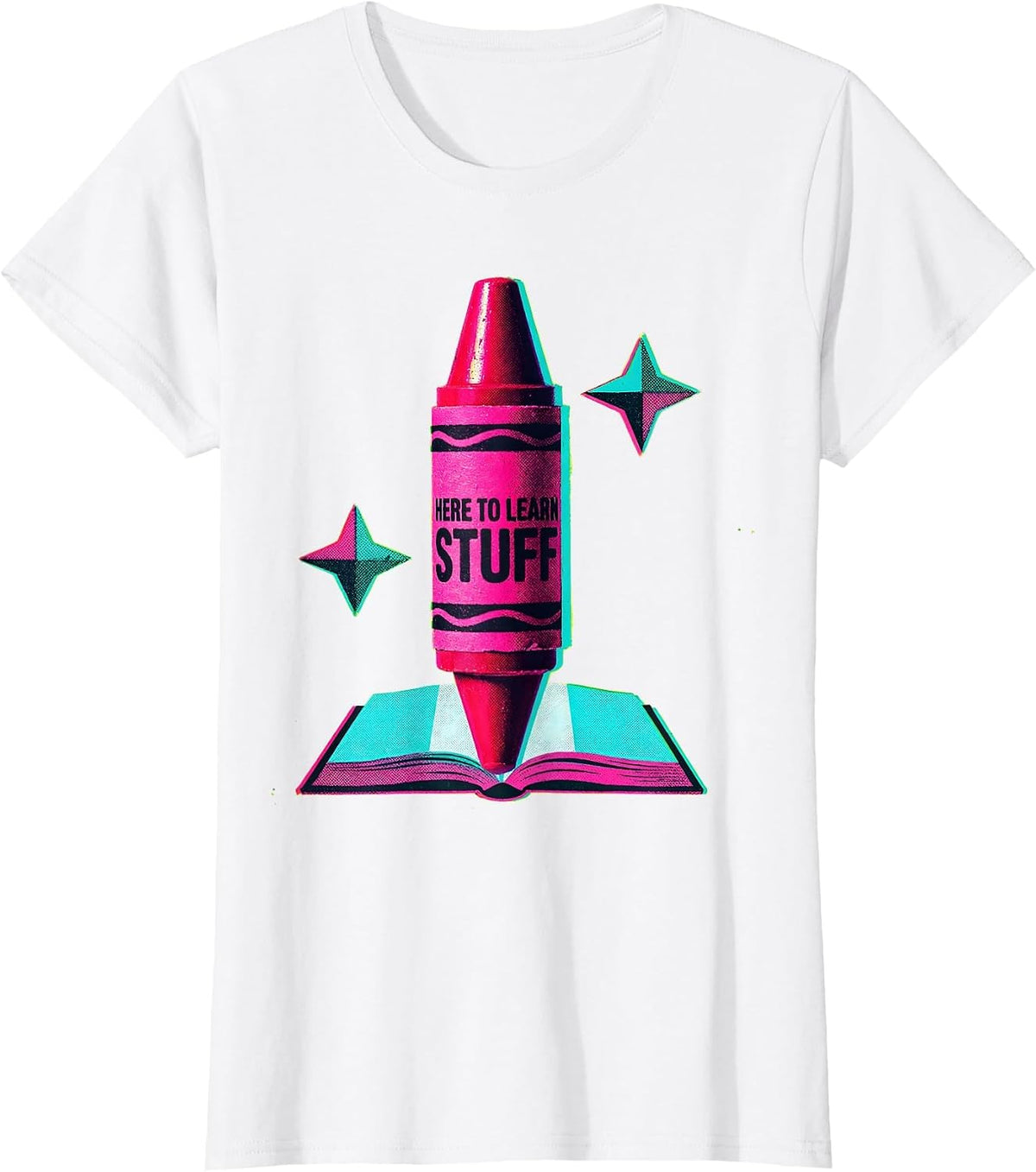 Here To Learn Stuff First Day of Kindergarten T-Shirt - White