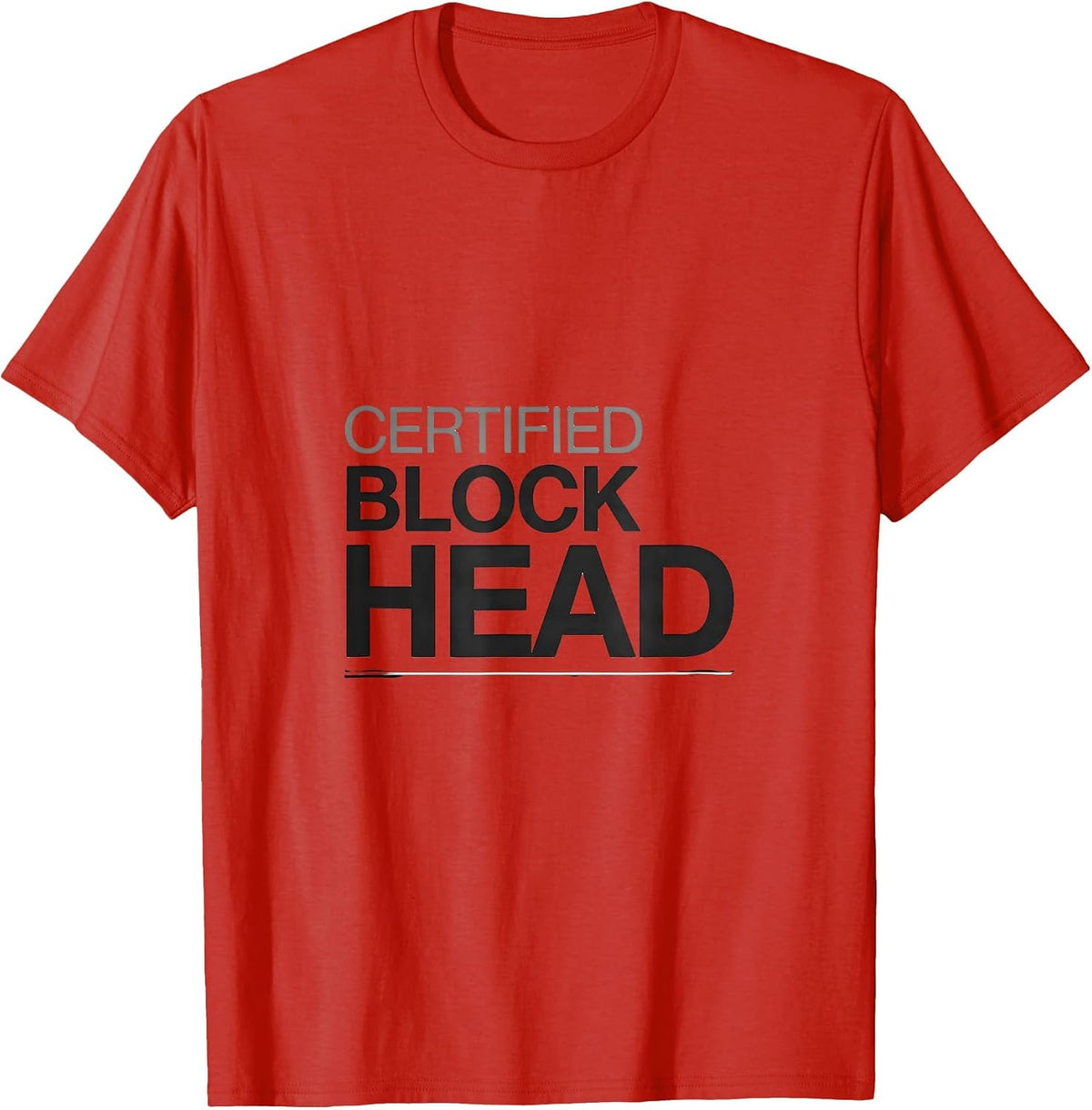 Men's Certified Block Head Funny Mechanic Garage Gift T-Shirt - Red