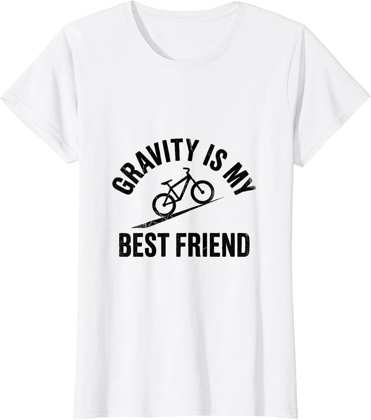 Gravity Is My Best Friend MTB Rider Design T-Shirt - White