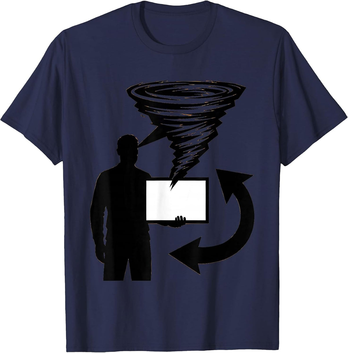 Men's Storm Chaser Weather Enthusiast Humor Brutalist Graphic T-Shirt - Navy Blue