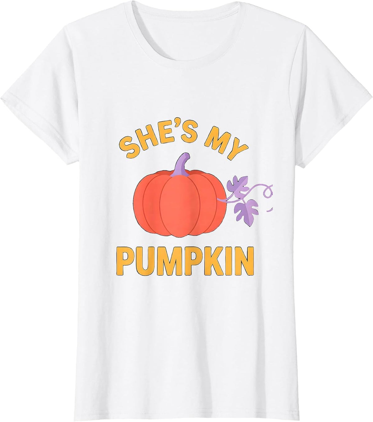 She's My Pumpkin Funny Matching Halloween Couples Boyfriend T-Shirt - White